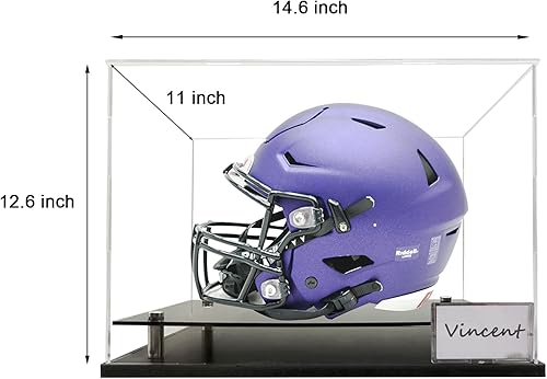 Miniatura 5 de Las fundas de acrílico para casco de fútbol cuentan con una base de PVC con elevadores plateados, funda para casco de fútbol de tamaño completo,