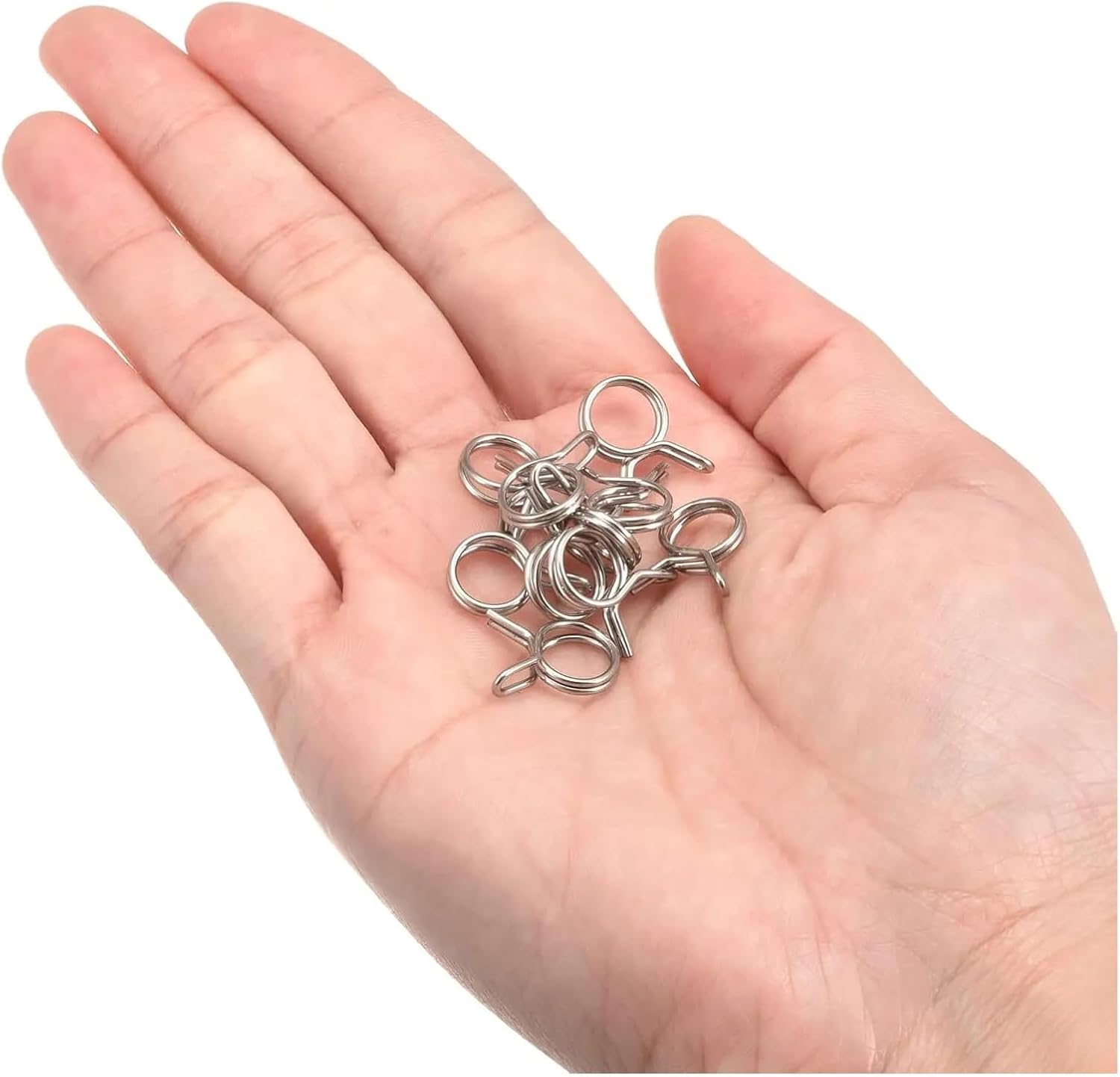 50pcs 304 Stainless Steel Fuel Line Tubing Spring Clips Clamps for Scooter ATV(6mm)