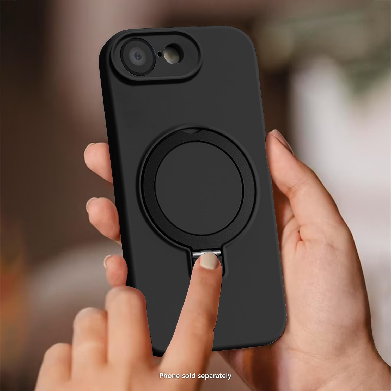 SaharaCase - Custodia in silicone con supporto compatibile con MagSafe per iPhone 17e e iPhone 16e, Scorpion Black, (CP00810)