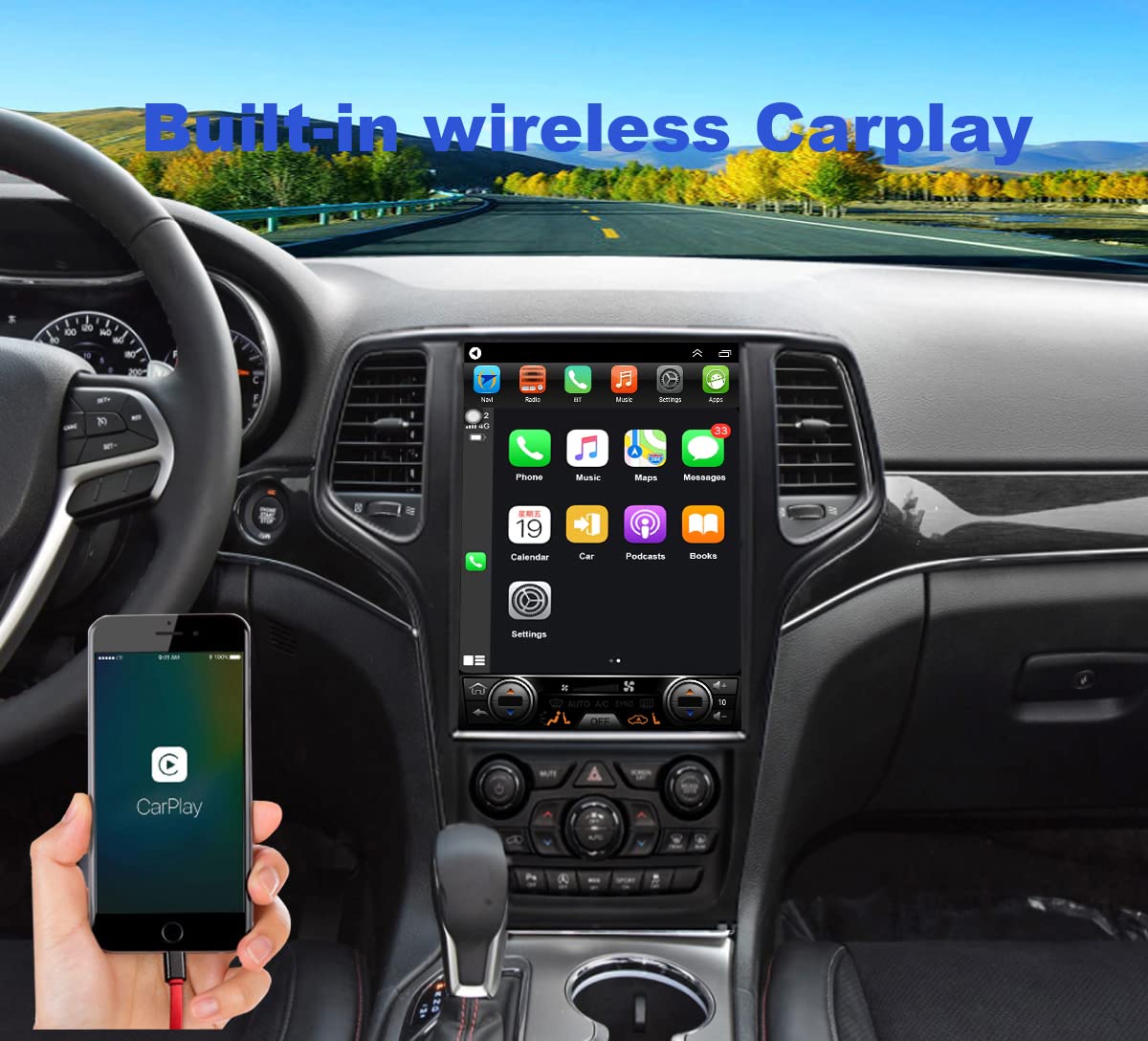 Buy Android 10 Radio for Jeep Grand Cherokee 20142020 12.1inch Tesla