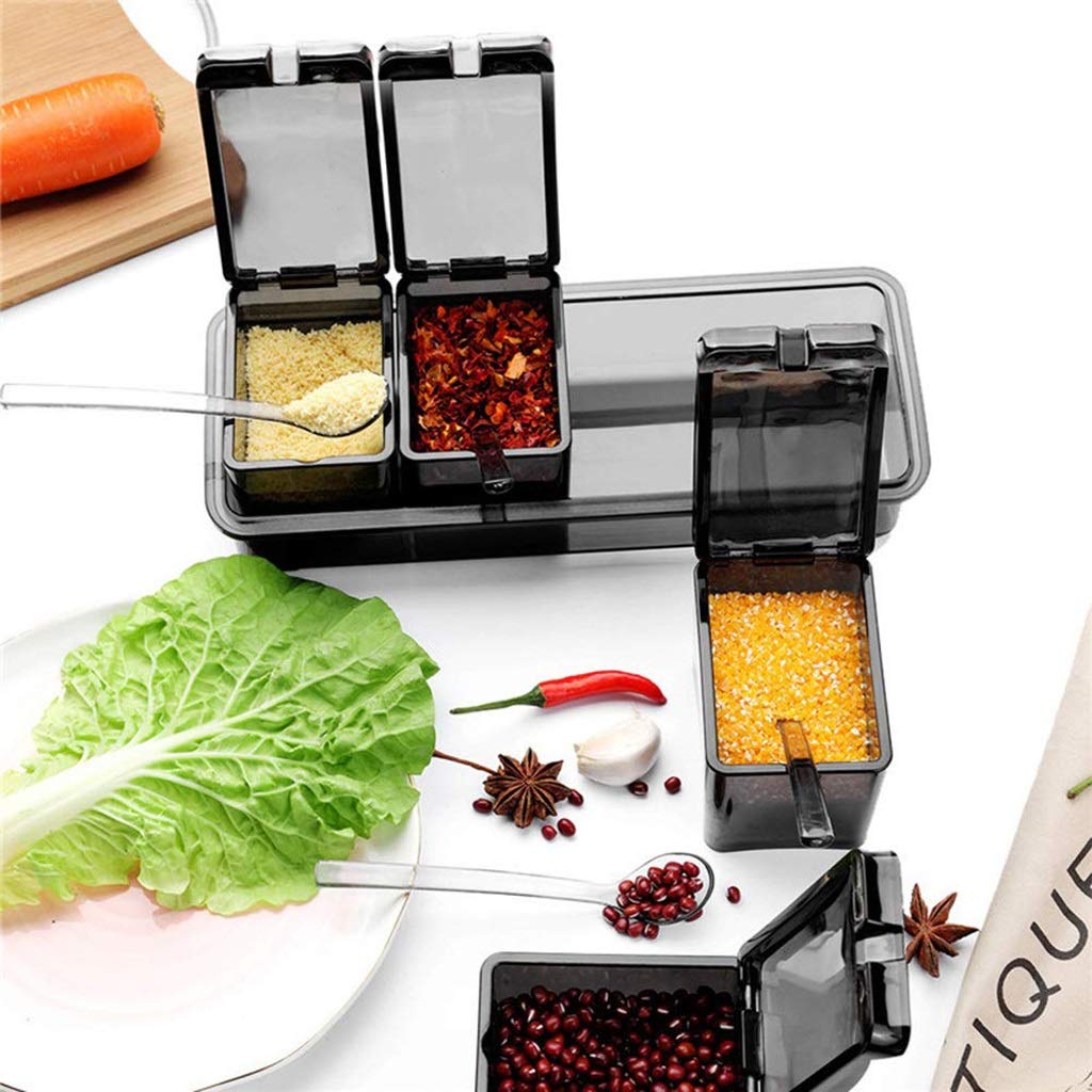 NZPOST Scatola per condimenti da Cucina Gourmet - Contenitore Puro di qualità Premium - 4 cucchiai da Portata - Bottiglia di ampolla per condimenti di Lusso