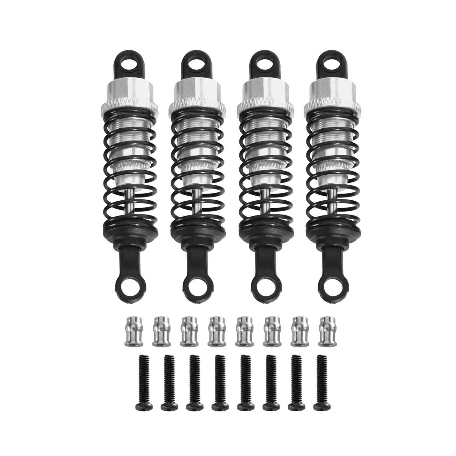 Amortiguadore Coche RC para MN 99sV2 98V2 1/12 4 Piezas Amortiguadores Metálicos para Coche RC Vehículo De Orugas Todoterreno Piezas Y Accesorios Actualización Reemplazo Y Uso(Silver)