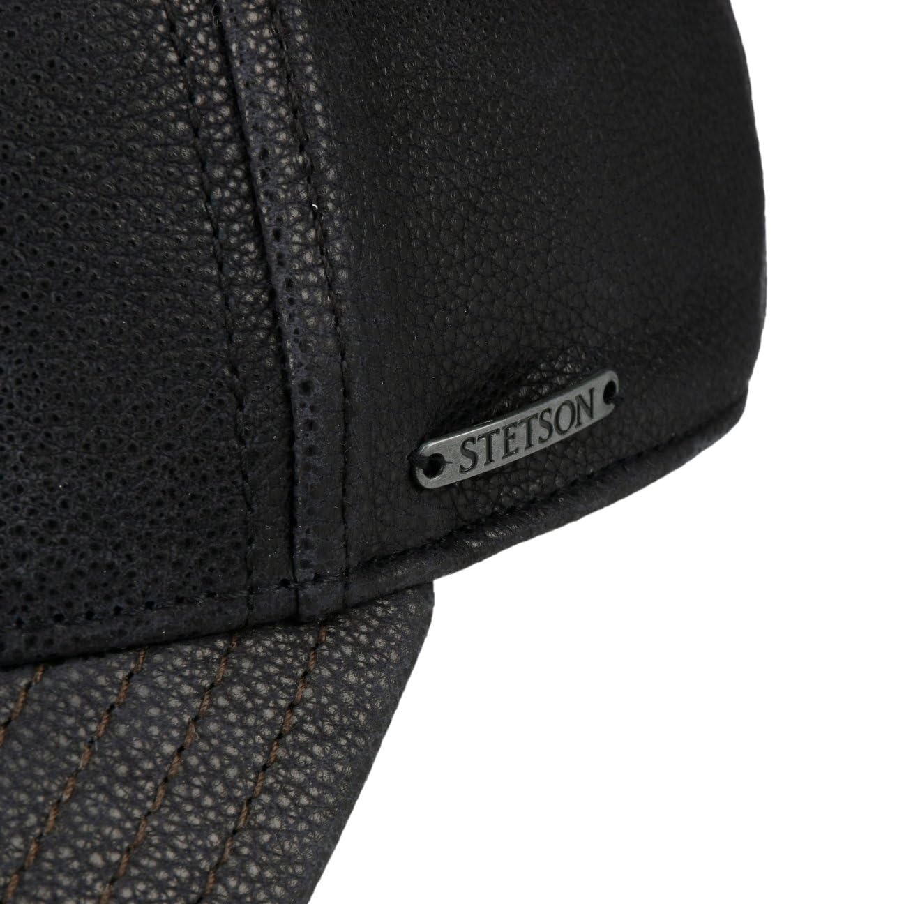 Stetson Cappellino con Paraorecchie Cowhide Donna/Uomo - Berretto in Pelle Baseball Visiera, paraorecchie, Fodera Inverno Autunno/Inverno