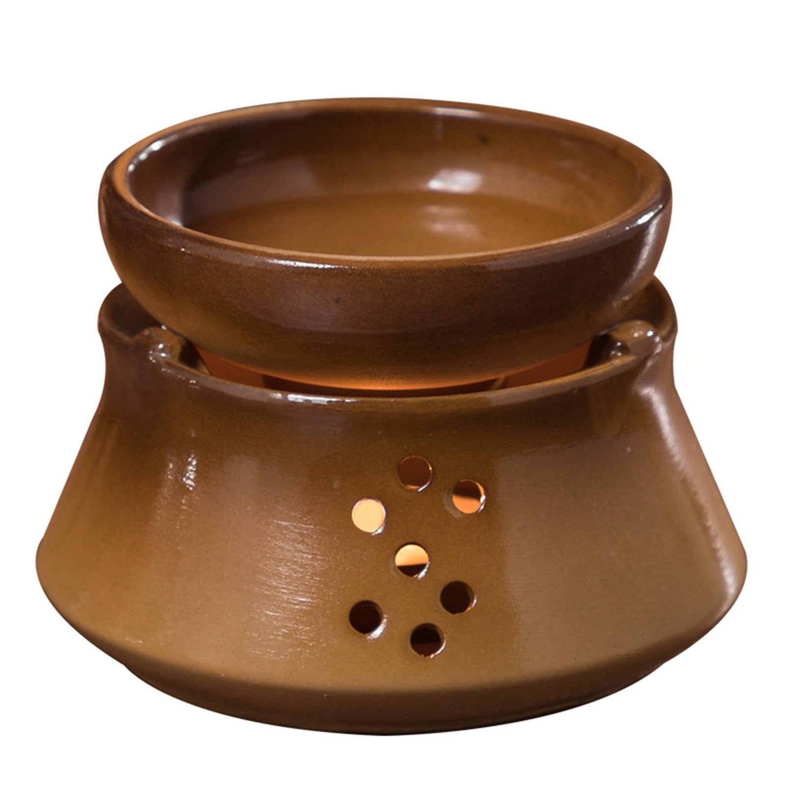 Calentador de té de porcelana gruesa y quemador de esencias