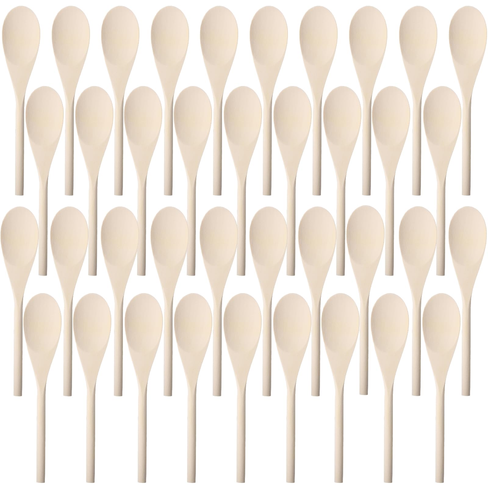 20 cm, 50 pièces, pour la cuisine, cuillères en bois, long manche, cuillères ovales, mélange, pâtisserie, service, ustensiles d'artisanat