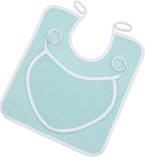 2piezas Babas Impermeables Para Adultos Mayores Ajustables y Prácticos Materiales Suaves y Absorbentes Color Azul Para Alimentación