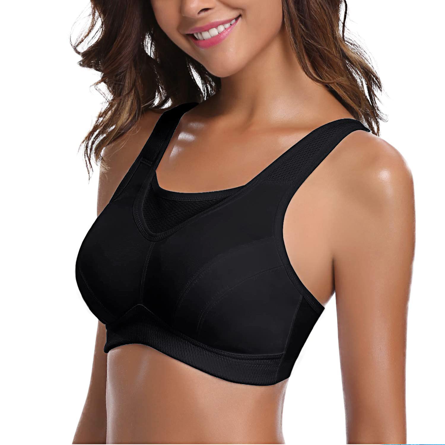 Wingslove Sujetador Deportivo de Alto Impacto para Mujer, Cobertura Completa, sin Cables, sin Relleno, Talla Grande