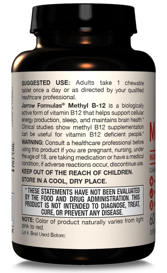 Vegan Methyl B-12 5.000 mcg, Forza massima, ciliegia, masticabile, 60 compresse