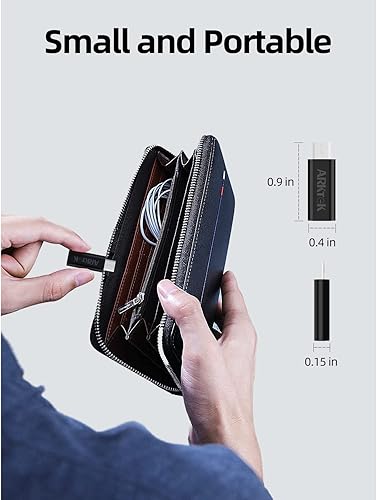 Vista 7 de ARKTEK Adaptador USB C a Micro USB, paquete de 4 conectores tipo C hembra a micro USB macho, compatible con carga y sincronización de datos, Negro