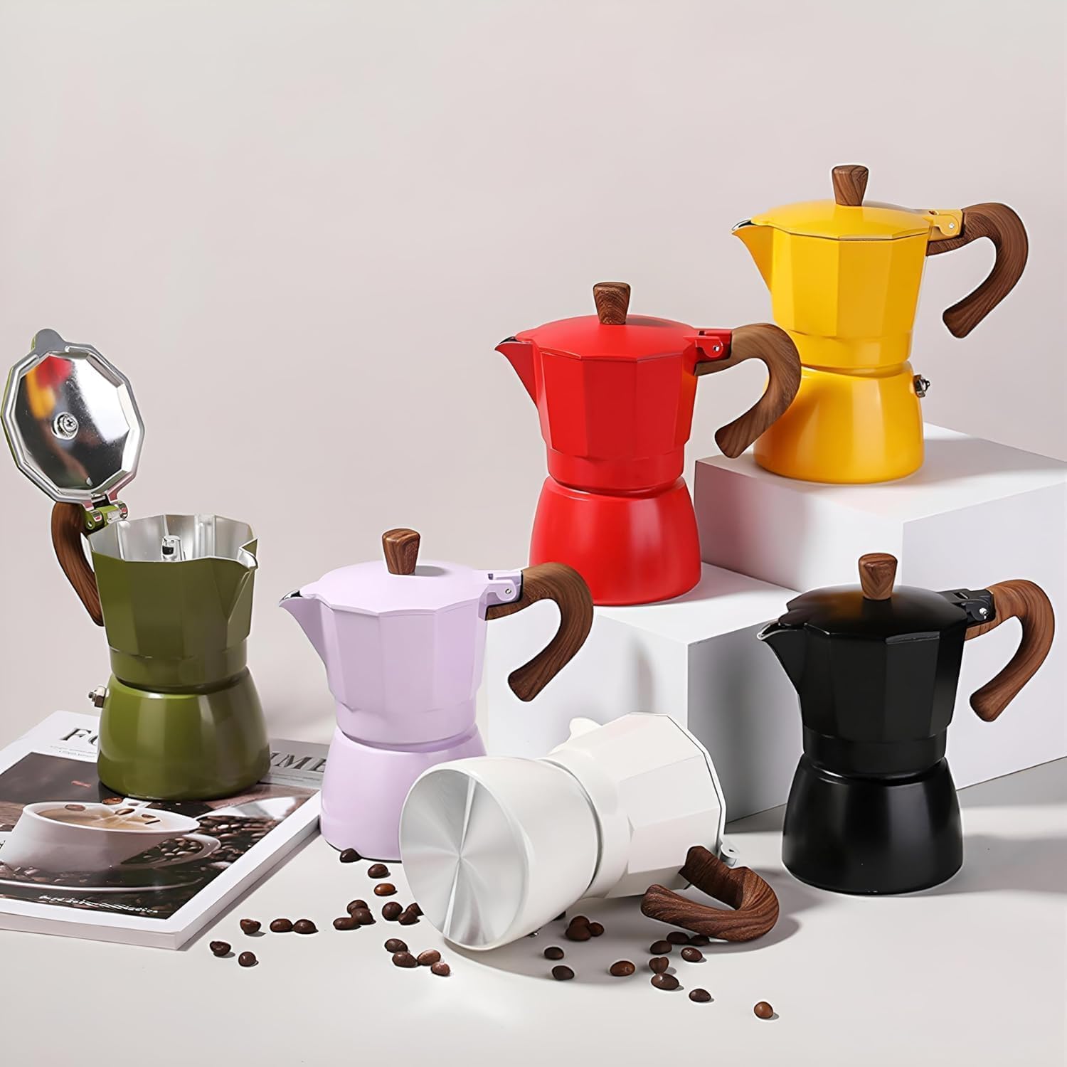 Cafetera espresso para estufa de gas o eléctrica, percolador manual de café cubano para capuchino o latte