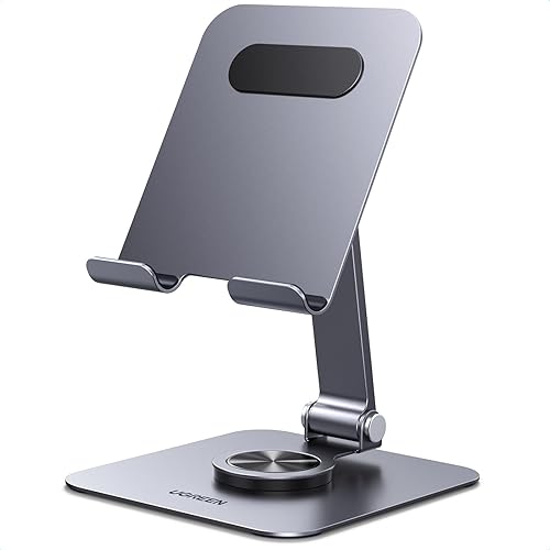 Miniatura 9 de UGREEN Soporte para tablet para escritorio, base giratoria de 360, soporte de tablet de aluminio, ajustable, multiángulo, accesorios de oficina en