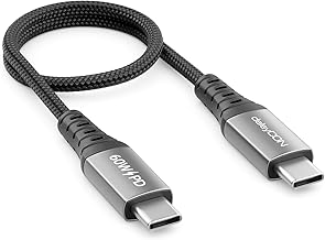 deleyCON 0.3 m USB C PD 3.0 PPS Cable (60 W Quick Charging Cable) Short Cable 30 cm USB-C to USB-C for iPhone 17 16 15 Pro Max Air Galaxy S25 S24 S23 Pixel iPad Pro MacBook Air Pods Tablet Switch PS5