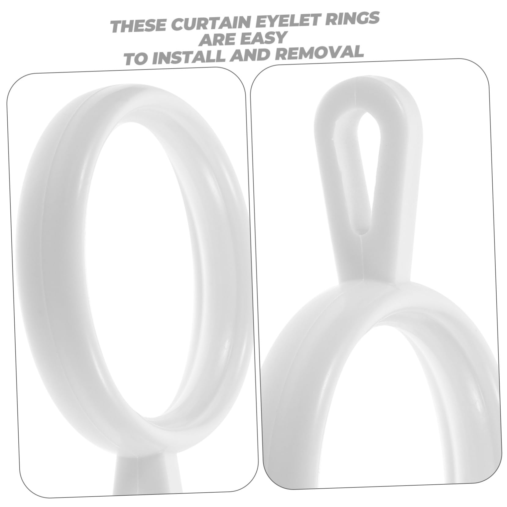 Anneaux à Œillets de Fixation 190 Pièces, PP Blanc, pour Tringle