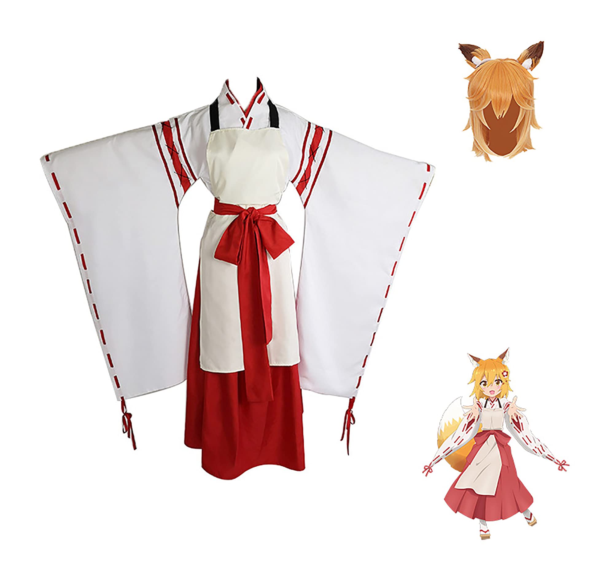 Buy FUNJUN Anime The Helpful Fox Senko San Cosplay Costume, Senkosan