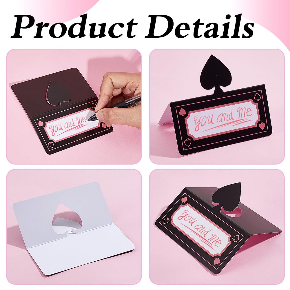 MAYJOYDIY 72 pezzi decorazione da tavolo segnaposto 4 colori poker segnaposto vuoti per banchetti e feste (rosso e nero)