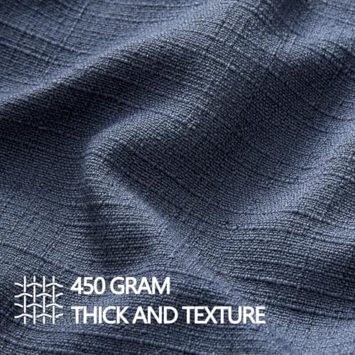 Image of MIULEE Euro Sham Pillow Covers for Bed 24x24, 2 Pack Navy Blue Thick & Textured Decorative Throw Pillow Covers, Neutral Linen Cushion Cases, Modern Farmhouse Home Decor, No Filling