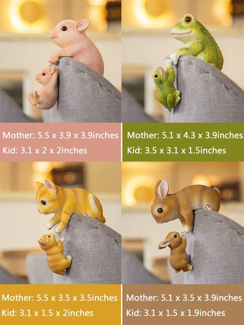 Primst 2 PCS Hanging Cute Animal Statues Outdoor Garden Fence Decor, Resin Cat Sculpture for Patio, Lawn, Yard Art Decoration, Figurine Ornament Gift (Cat)