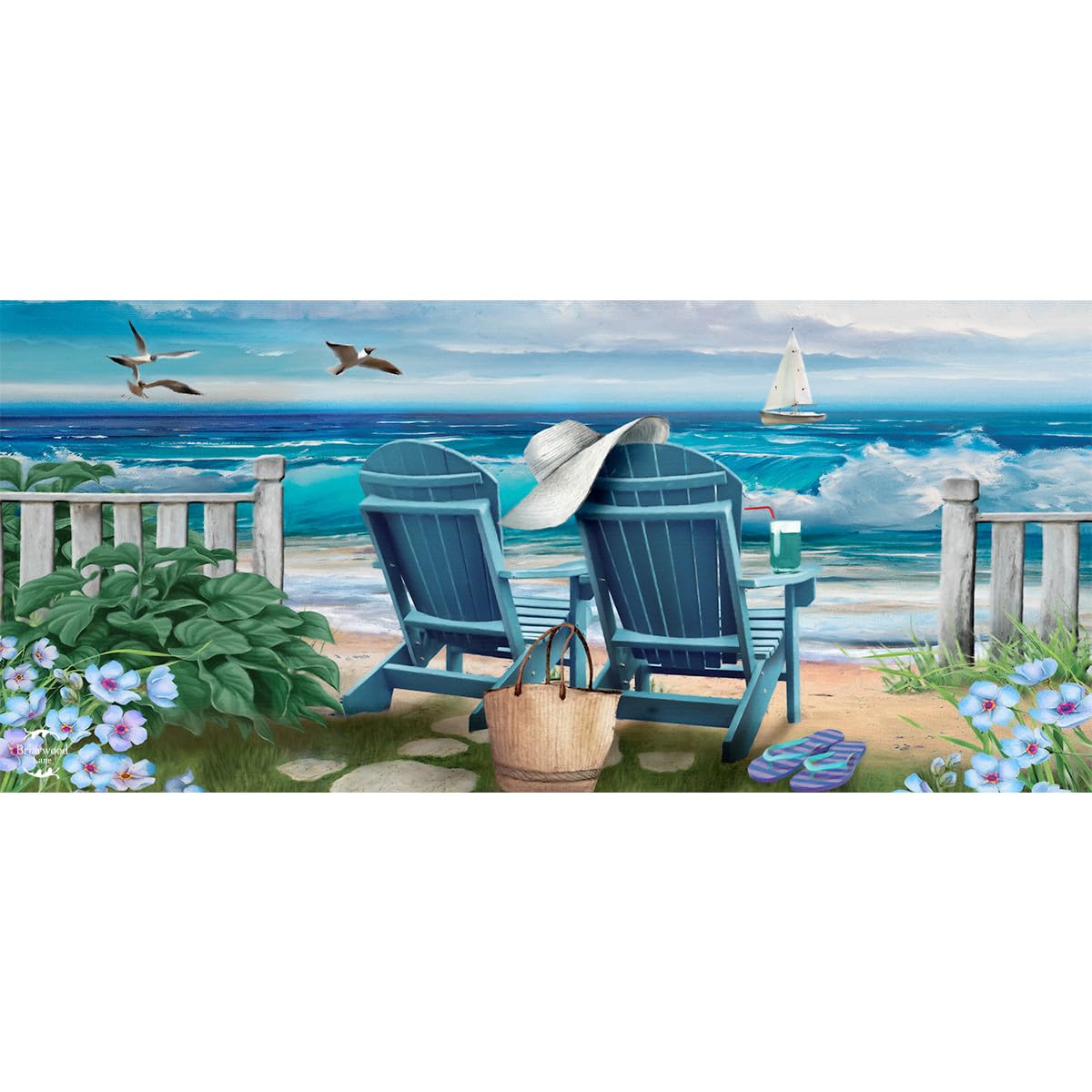 Briarwood Lane Seaside Escape Mini Mat 22x10 Indoor Outdoor Doormat