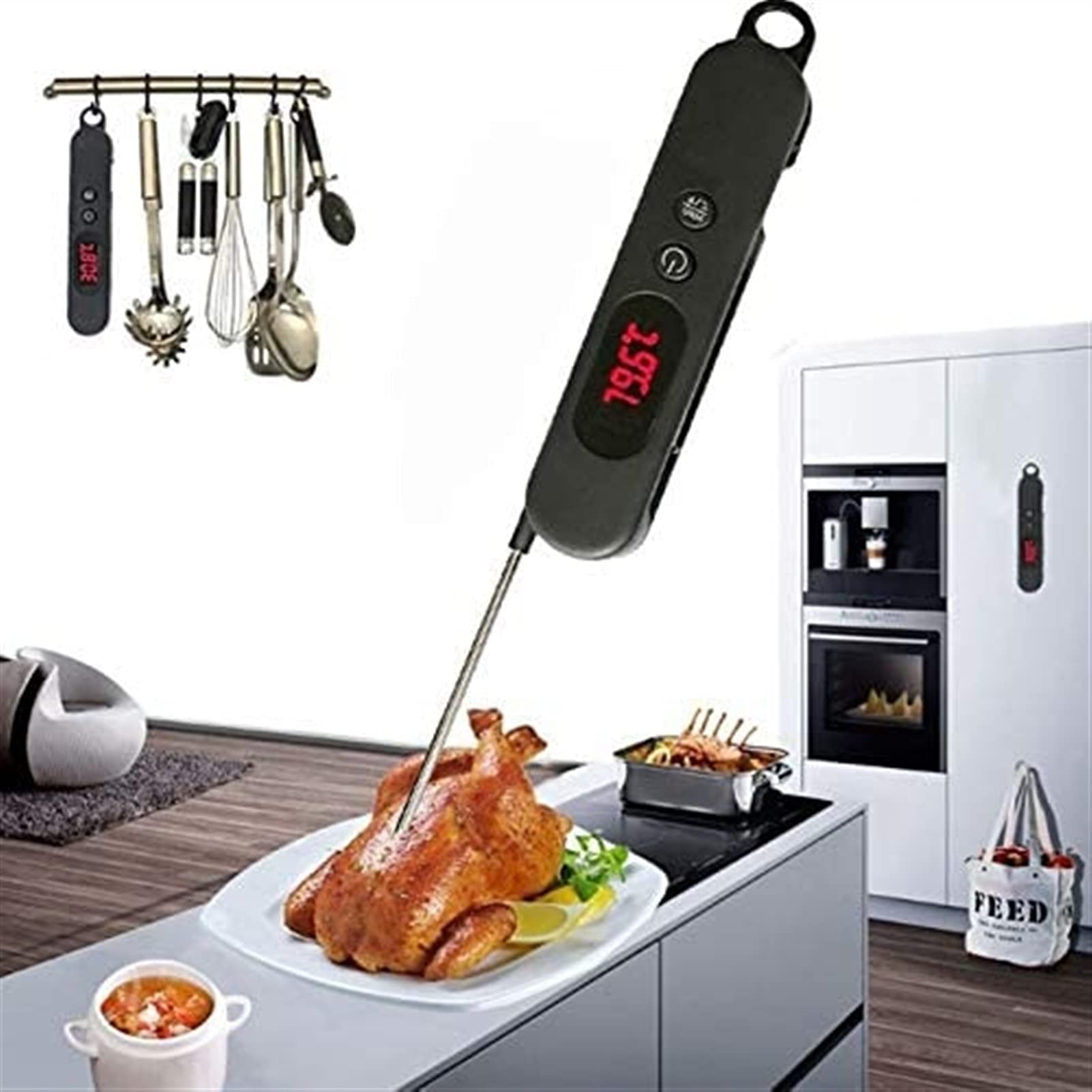 Termometr do mięsa do grillowania i gotowania, 2S Najlepszy ultraszybki natychmiastowy odczyt Wodoodporny cyfrowy termometr kuchenny Sonda do grillowania, grillowania, pieczenia, słodyczy,