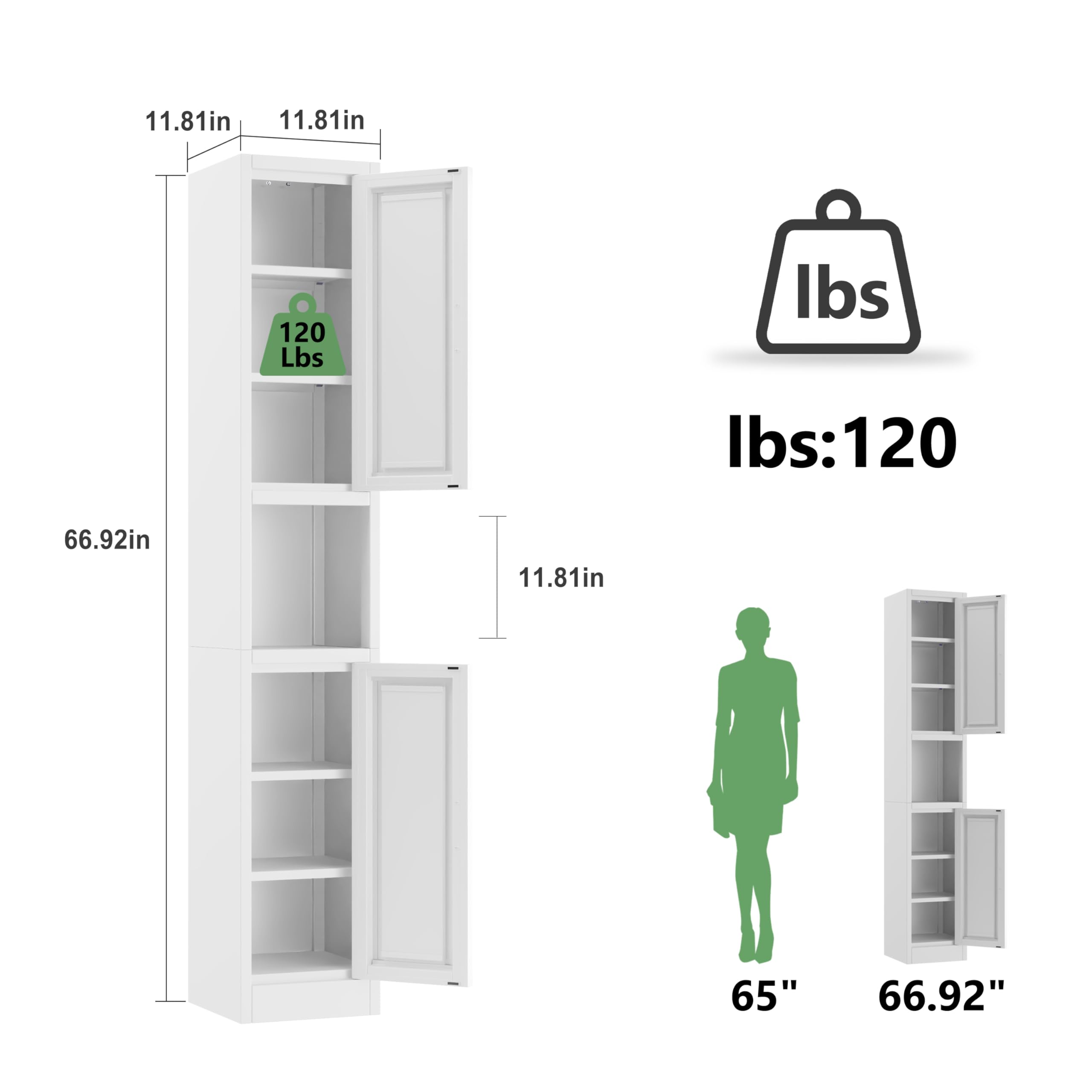 Amazon.co.jp: Ckzbx 高さ170cm 高さの狭い収納キャビネット メタル