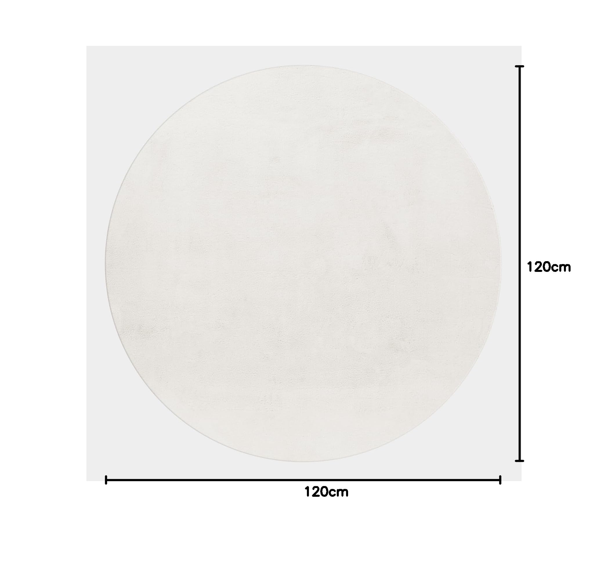 Carpetsale24 Rabbit Hochflor Teppich Rund 120 cm Creme Shaggy Modern Flauschig Weich Fellteppich Kunstfell Einfarbig für Schlafzimmer Wohnzimmer Kinderzimmer