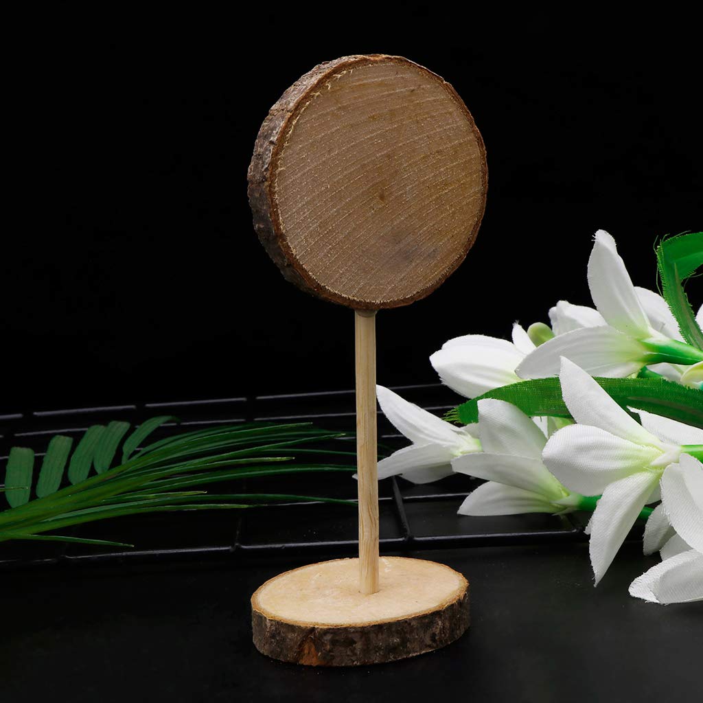 1-10 Numeri di Tavolo in Legno Rustico Fette Stick Base Sedili Carte Decor Decorazioni per Feste di Matrimonio retrò
