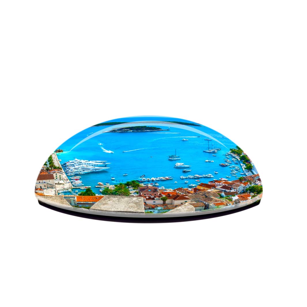 Magnete Da Frigo 3D In Vetro Cristallo - Tvrdava Fortica Hvar, Croazia: Souvenir Di Viaggio Originale In Confezione Regalo