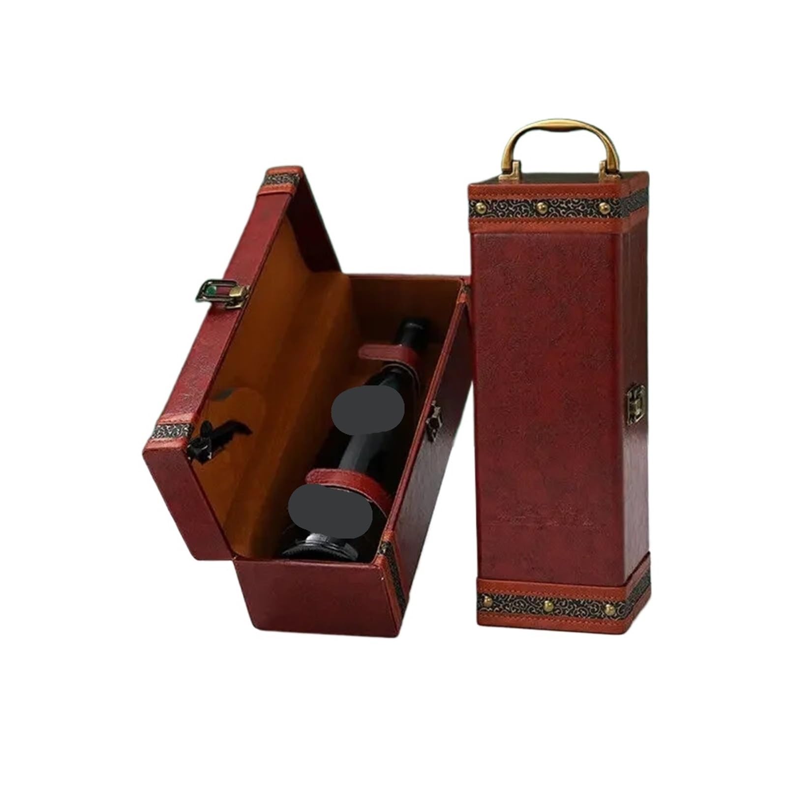 Bolsa De Vino Scatola portabottiglie in Pelle PU, Organizer for la casa, portabottiglie in Pelle, Scatola ...(Brown01)