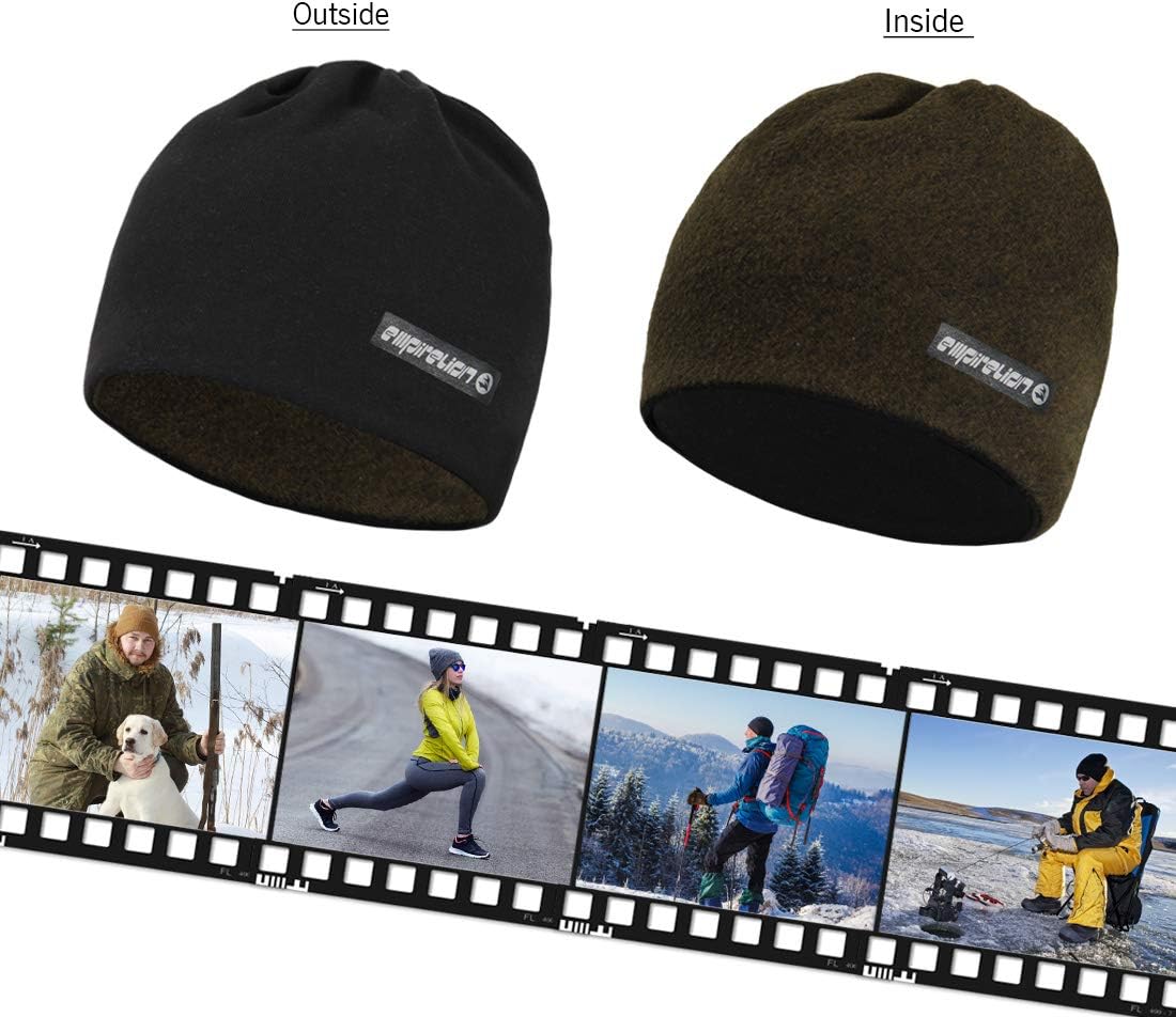 EMPIRELION Softshell Winter Fleece Lined Beanie Hats, 9" Running Skull Cap Thermal Tactical Watch Cap Men Women - Image 5