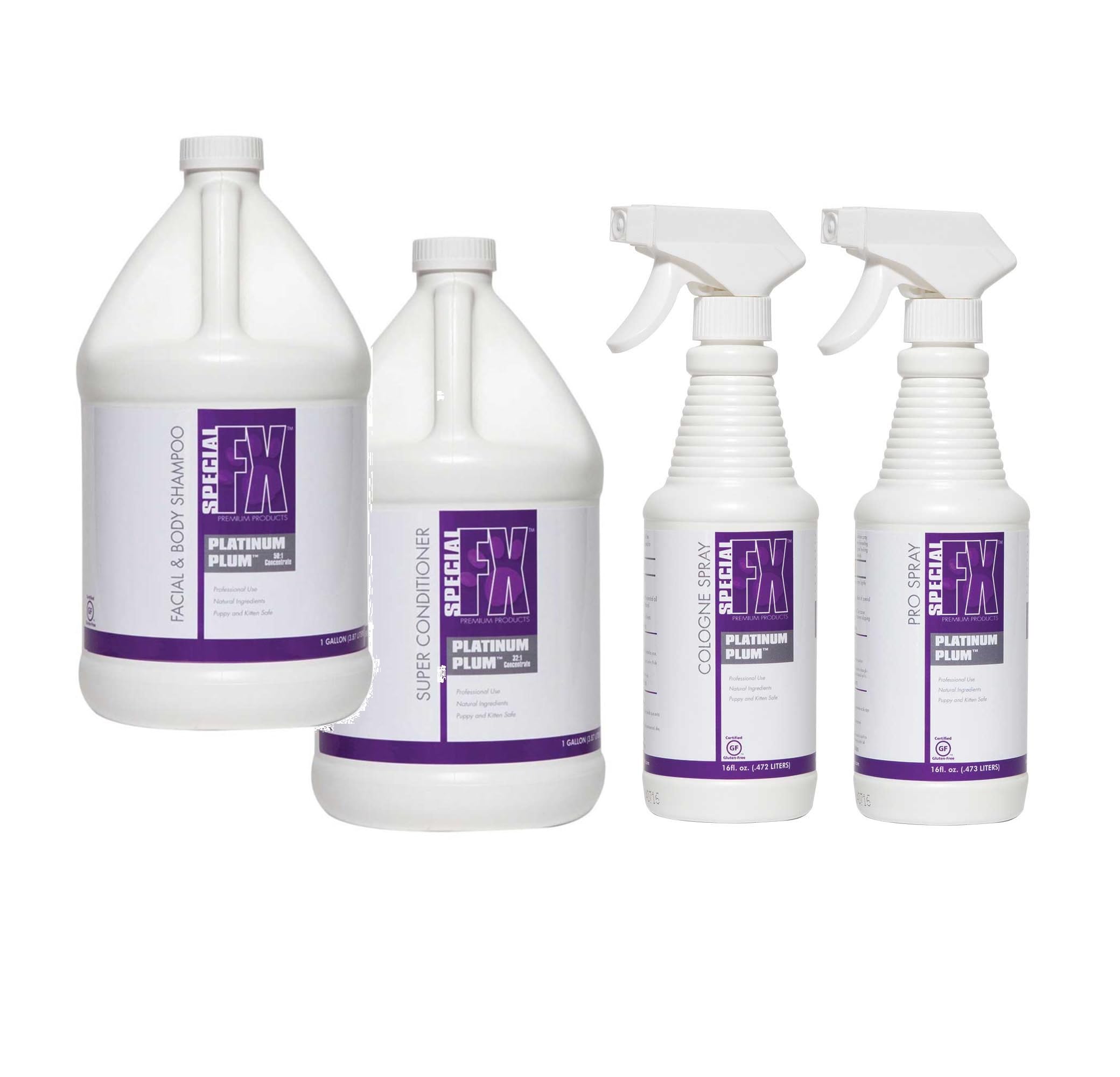 MPP Professional Dog Cat Equine Shampoo Conditioner Cologne Grooming Bundles Save! (Purple - Platinum Plum)