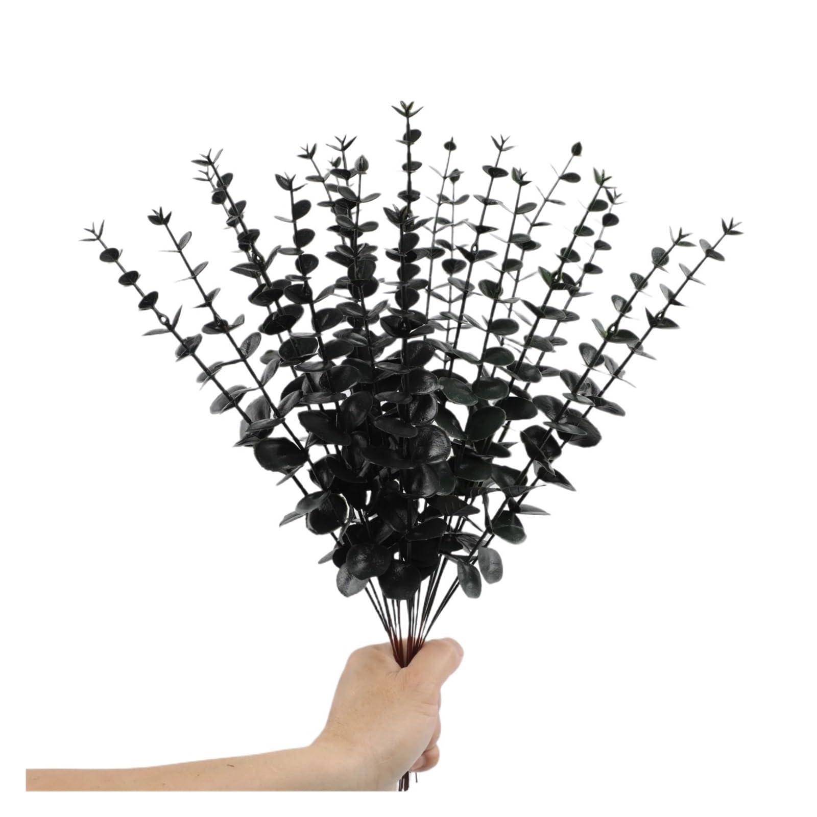 YGLEEULI Artificial Foliage Stems 38cm Eucalyptus Artificial Tree Branches 10/20pcs Leaves Decoration(3 black,20pcs)