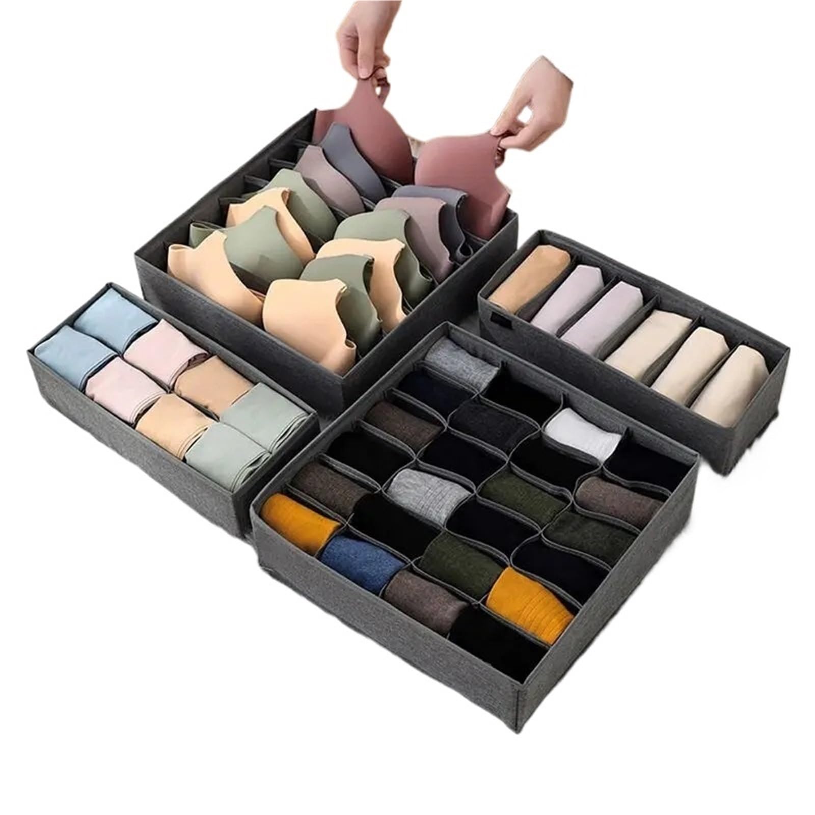Organizzatore per cassetti della Biancheria Intima, Scatola Porta Calzini, Reggiseno Pieghevole