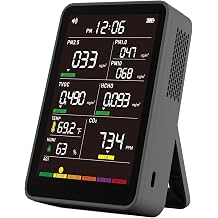16-in-1 Indoor Air Quality Monitor, High-Precision Multi-Parameter Smart Air Quality Tester with HD Real-Time Color Screen, Portable Air Quality Monitor for Home, Office, Cars, Bedroom