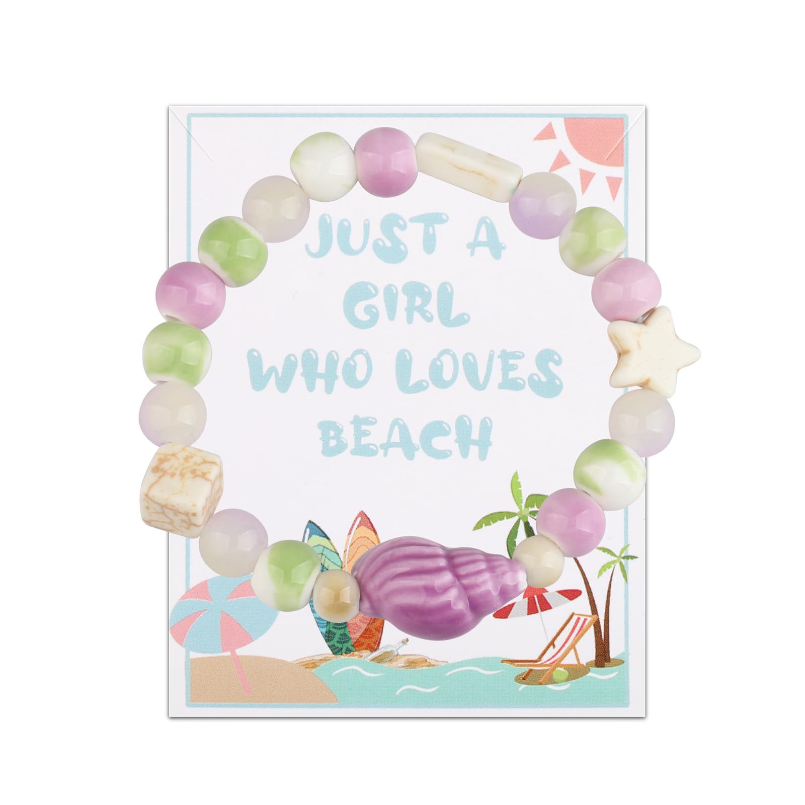 FUSTMW Conch Bracelet Conch Gifts for Beach Lovers Jewelry Beach Goers Gifts Beach Party Gifts Beach Bachelorette Gifts