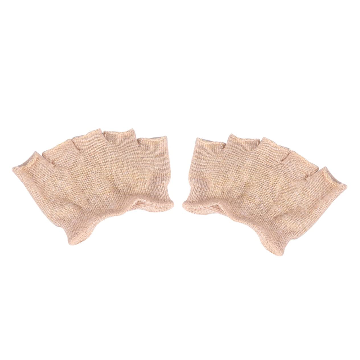 ERINGOGO Peep Toe Half Socks for Women Elastic Fabric Forefoot Support Pads Stylish Open Toed Design for Yoga Fitness Activities Khaki