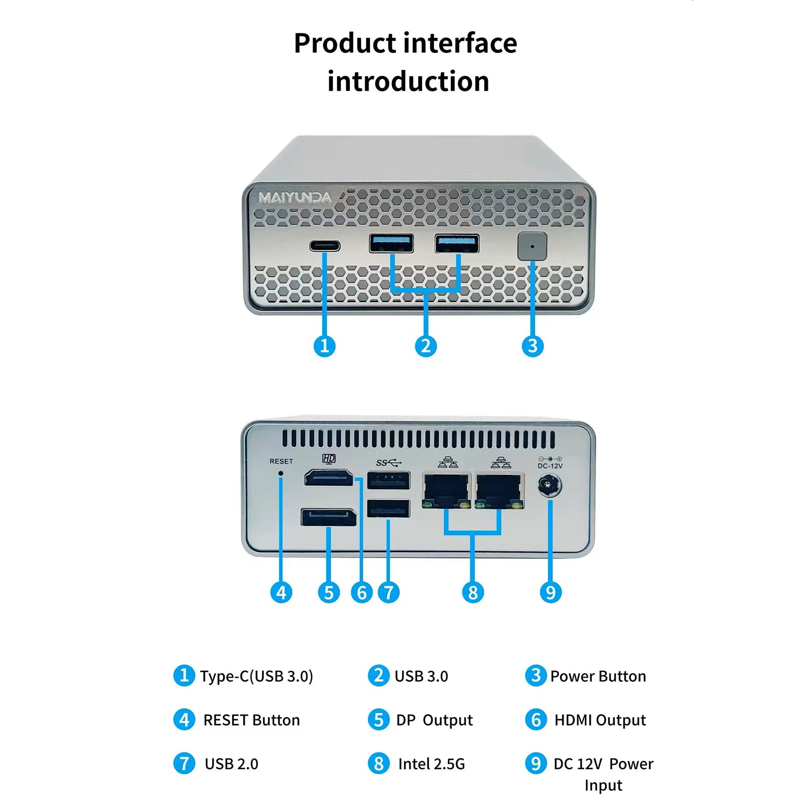 34TB NVMe SSD NAS,Memoria collegata alla rete 4+1-Bay,Mini PC M1S N150 | Desktop Nas Storage, 2X i226-V 2.5G, supporto 4×M.2 NVMe e DDR5, Home Office File Server Barebone (senza RAM NO SSD)