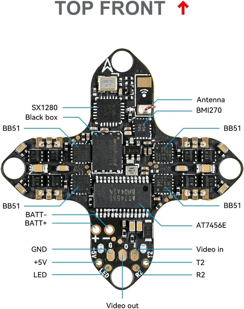Flight Controller Receiver Compatible with Drone Models Quadcopter Models UAV Models for F4 1S 5A AIO Brushless for SPI ExpressLRS for ELRS 2.4G Meteor 65 75