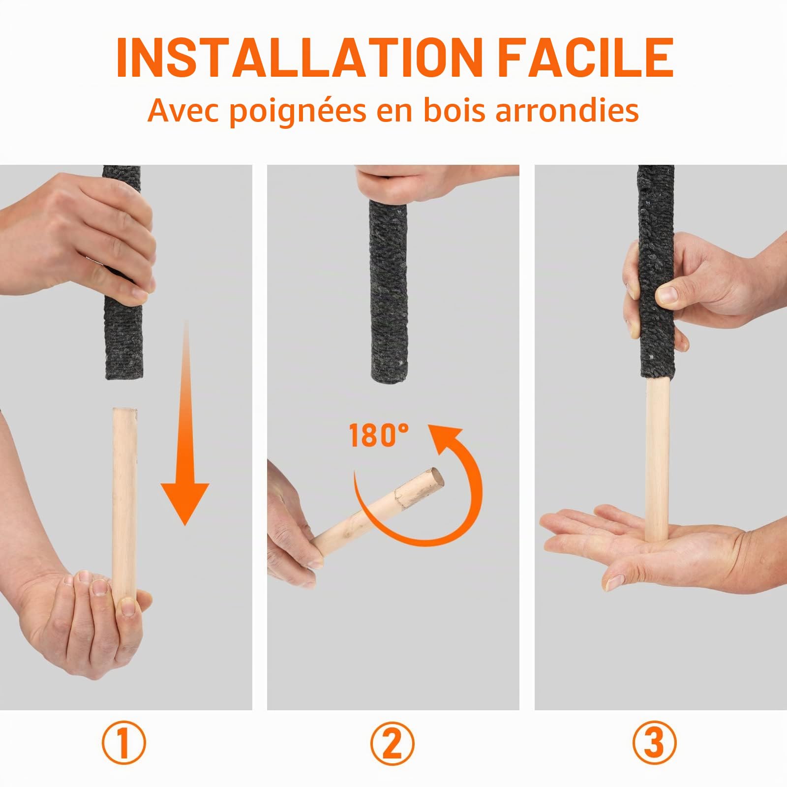 Gimisgu Lot de 25 torches en cire naturelle, torches de jardin de qualité supérieure, temps de combustion de 45 min, cire naturelle avec long manche