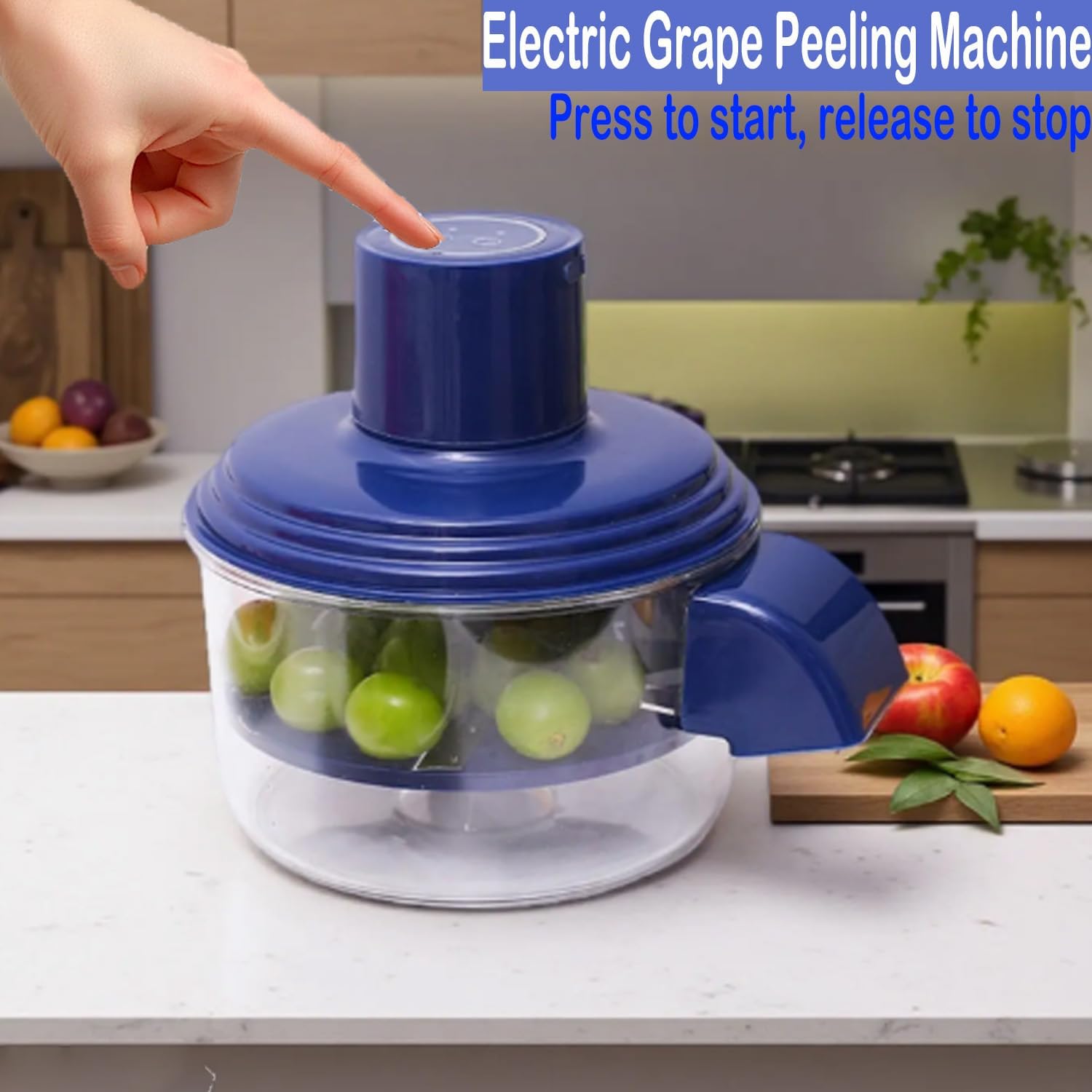 Automatic Grape Peeler Machine, Rechargeable Fruit and Vegetable Automatic Peeler, 20s Fast Peeling Machine for Small Fruits, Effortless Peeling for Home Kitchen