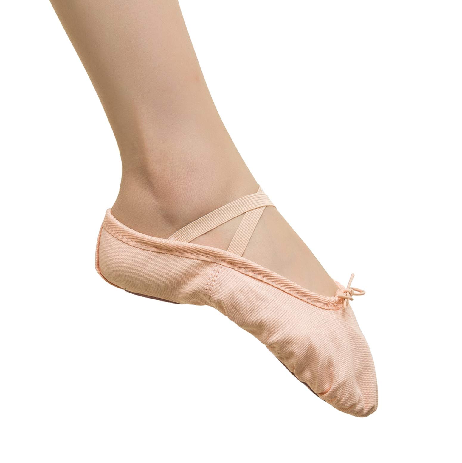 Nexete Ballet Shoes Slippers Classic Canvas Split-Sole Dance Slippers for Toddler Kid Girl Boy Women (Women 12, Ballet Pink)