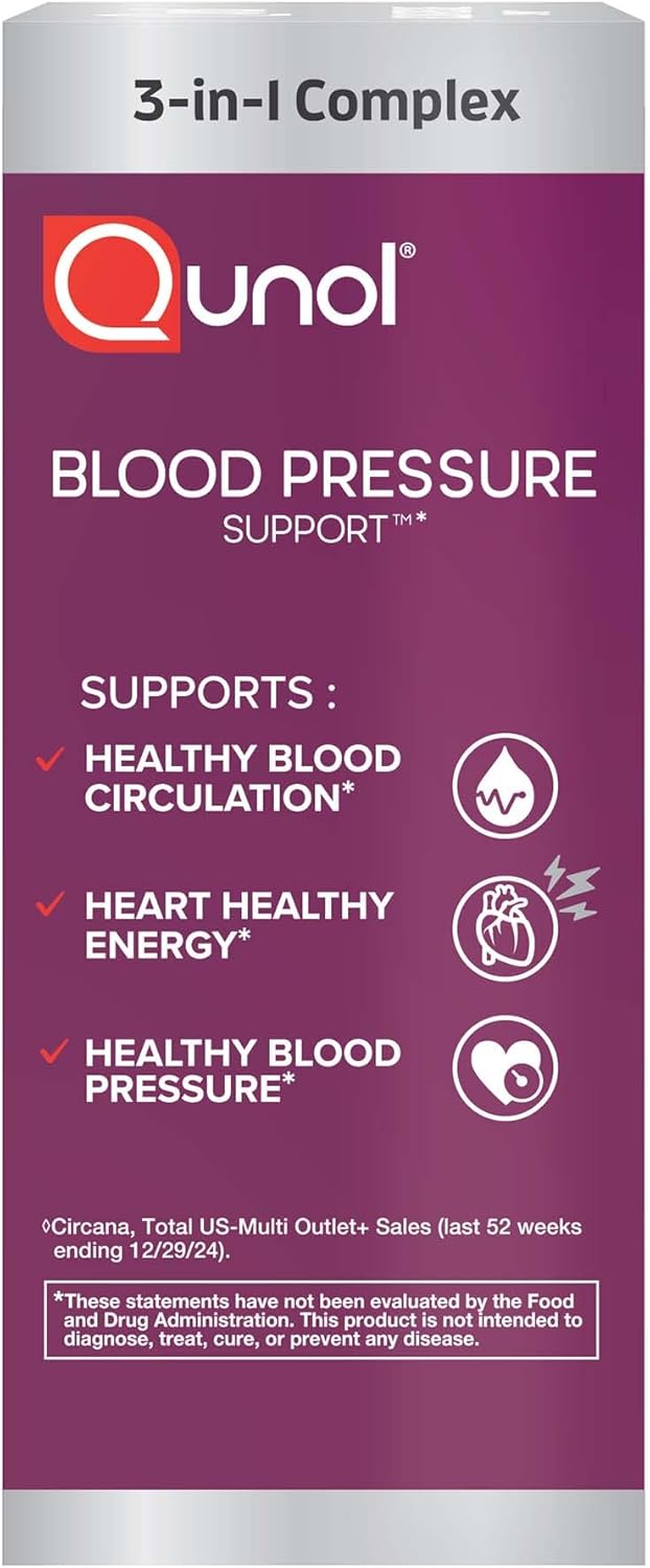 Qunol Blood Pressure Support, 3 in 1 Beets + CoQ10 + Grape Seed Extract, Beet Root Capsules That Supports Healthy Blood Circulation & Heart Healthy Energy, 60 Count (Pack of 2) - Image 3