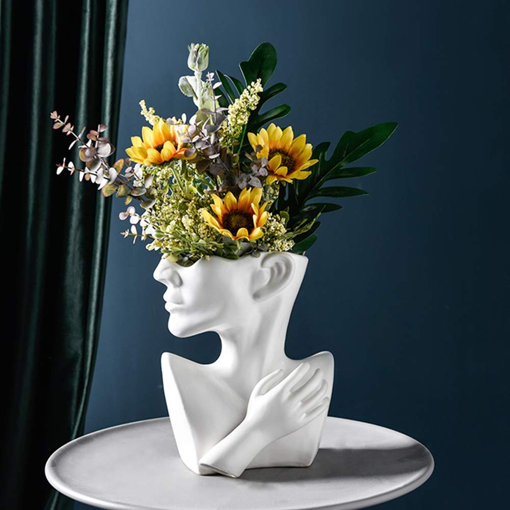 Fioriera per Interni ed Esterni con Statua, vasi in Ceramica con Testa di Busto, Decorazioni per la casa, vasi per Fiori, sculture, Bonsai, Arte B
