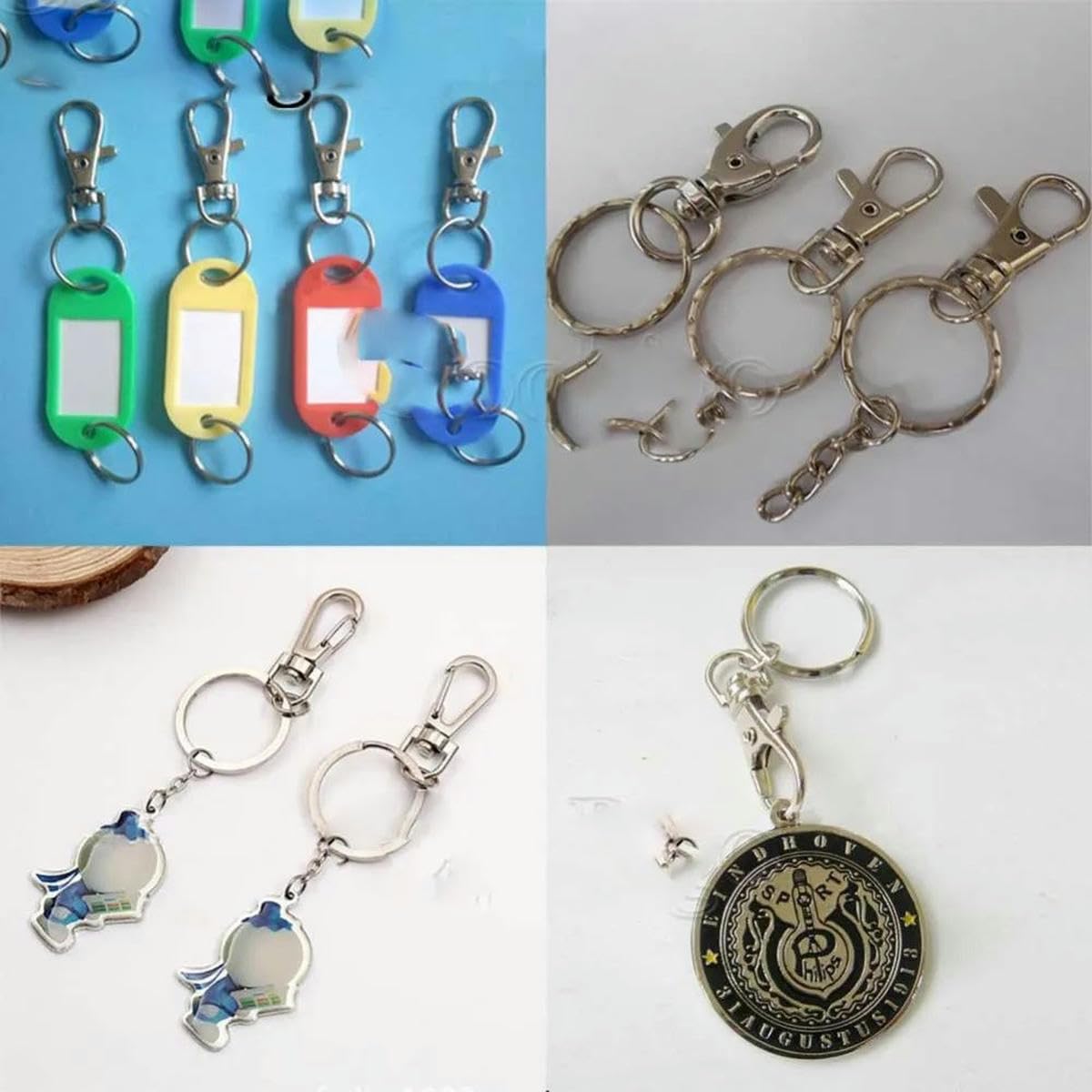 Cierre de langosta giratorio de metal Clip de gancho de presión Hebilla de mosquetón para llavero Llavero Llavero Anillo de cadena Bolsa Monedero Hardware-500 piezas-20 mm