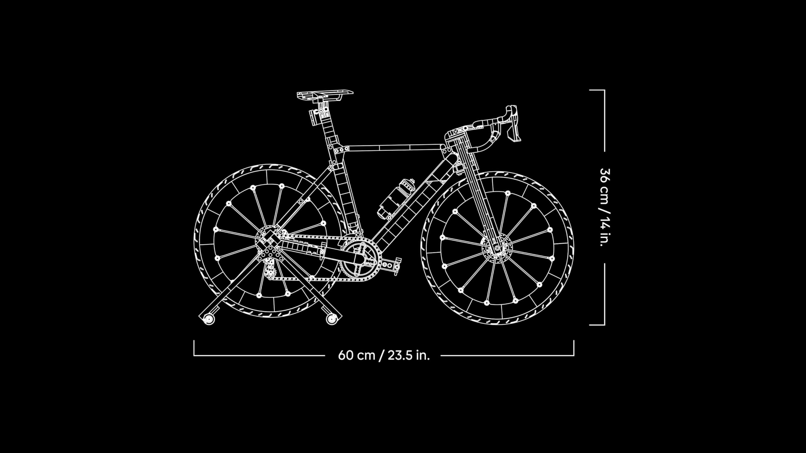 LEGO Icons Le Vélo de Route - Maquette DIY pour Adulte - Pneus en Caoutchouc, Dérailleurs & Support de Roue Arrière - Décoration de Bureau - Cadeau Sportif pour Fan de Cyclisme 11380