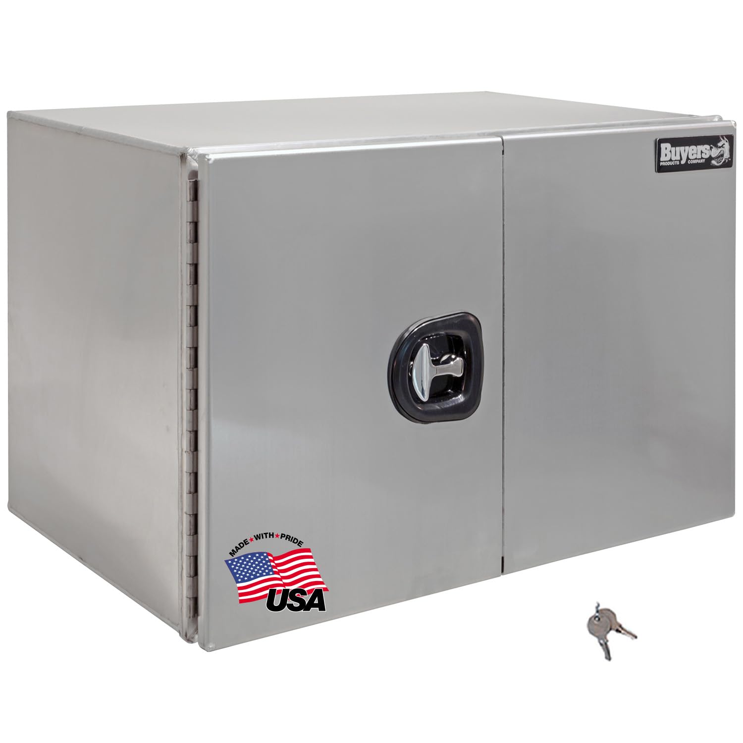 Buyers Products 1705435 Silver Pro Series Smooth Aluminum Underbody Truck Box with Barn Door, 24x24x36 Inch, Durable Vehicle Tool Box for Storage and Organization