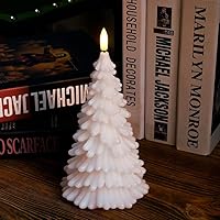 Vista 2 de AGLARY 2 velas blancas sin llama para árbol de Navidad, velas LED que funcionan con pilas, función de temporizador, con control remoto