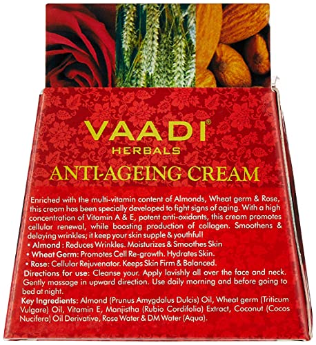 Organic Anti-aging Cream - Almond, Wheatgerm Oil &...