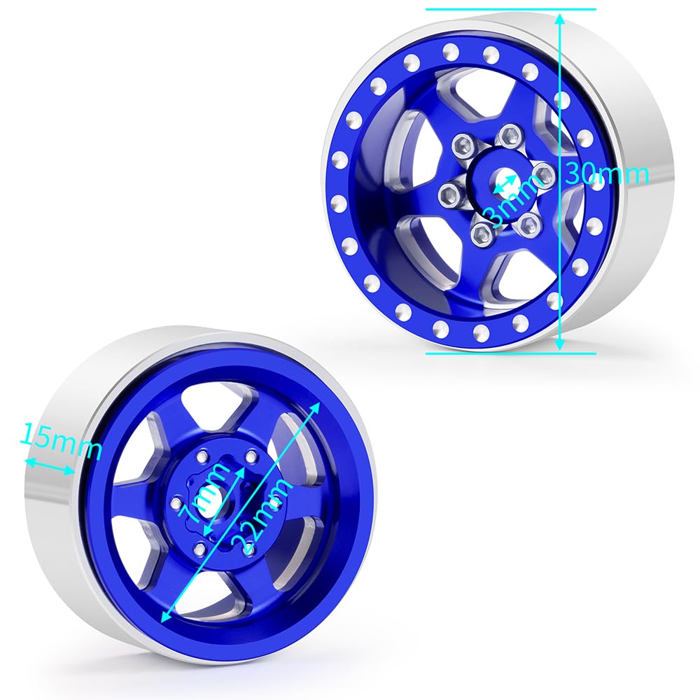 4 PièCes 1.0 Plus Laiton Beadlock Jante Moyeu De Roue Pour 1-18 1-24 RC Crawler Axial SCX24 AX24