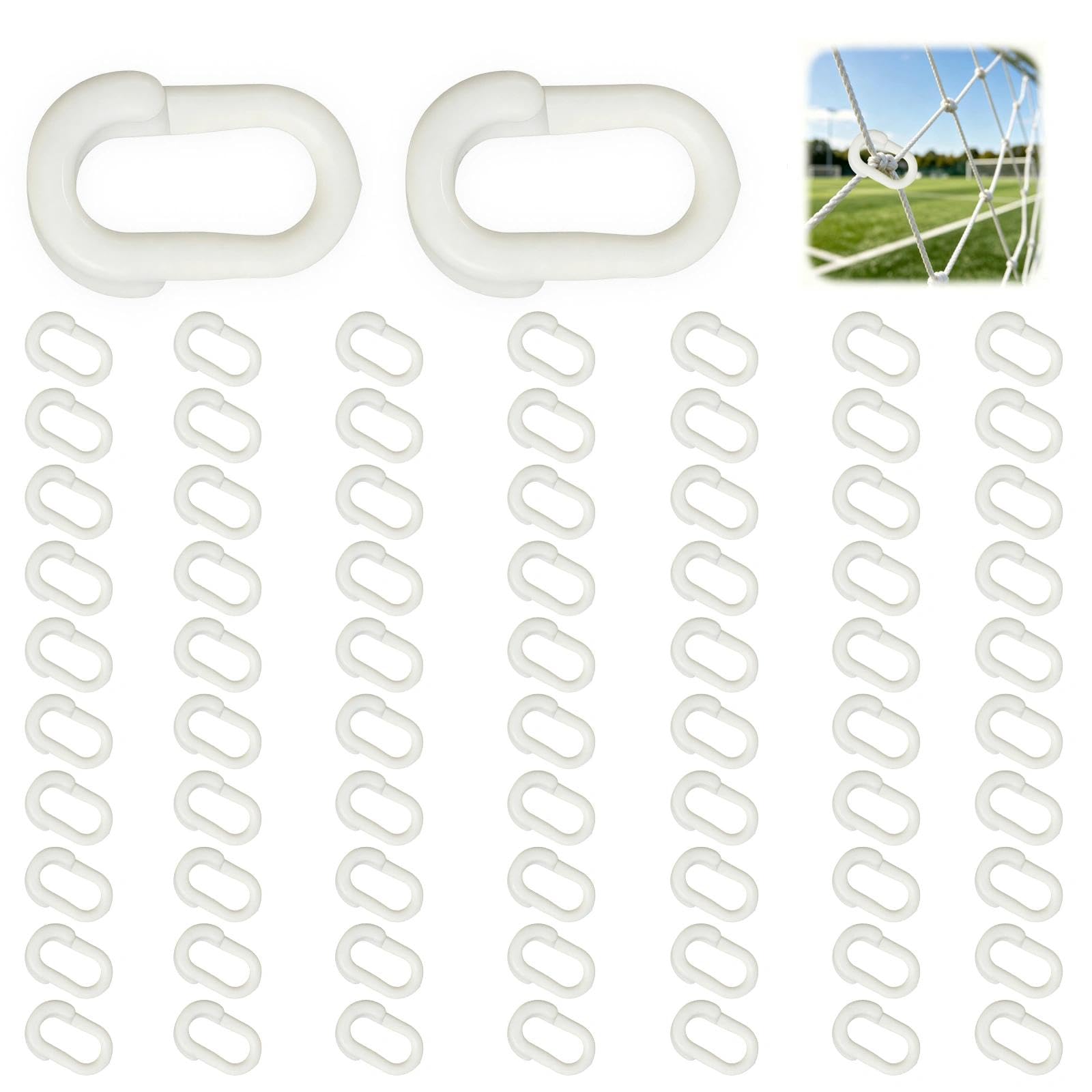 White Plastic Net Fasteners Clips, 72 PCS Durable Weatherproof Netting Clips for Football Soccer Tennis Cricket Outdoor Sports Goal Nets