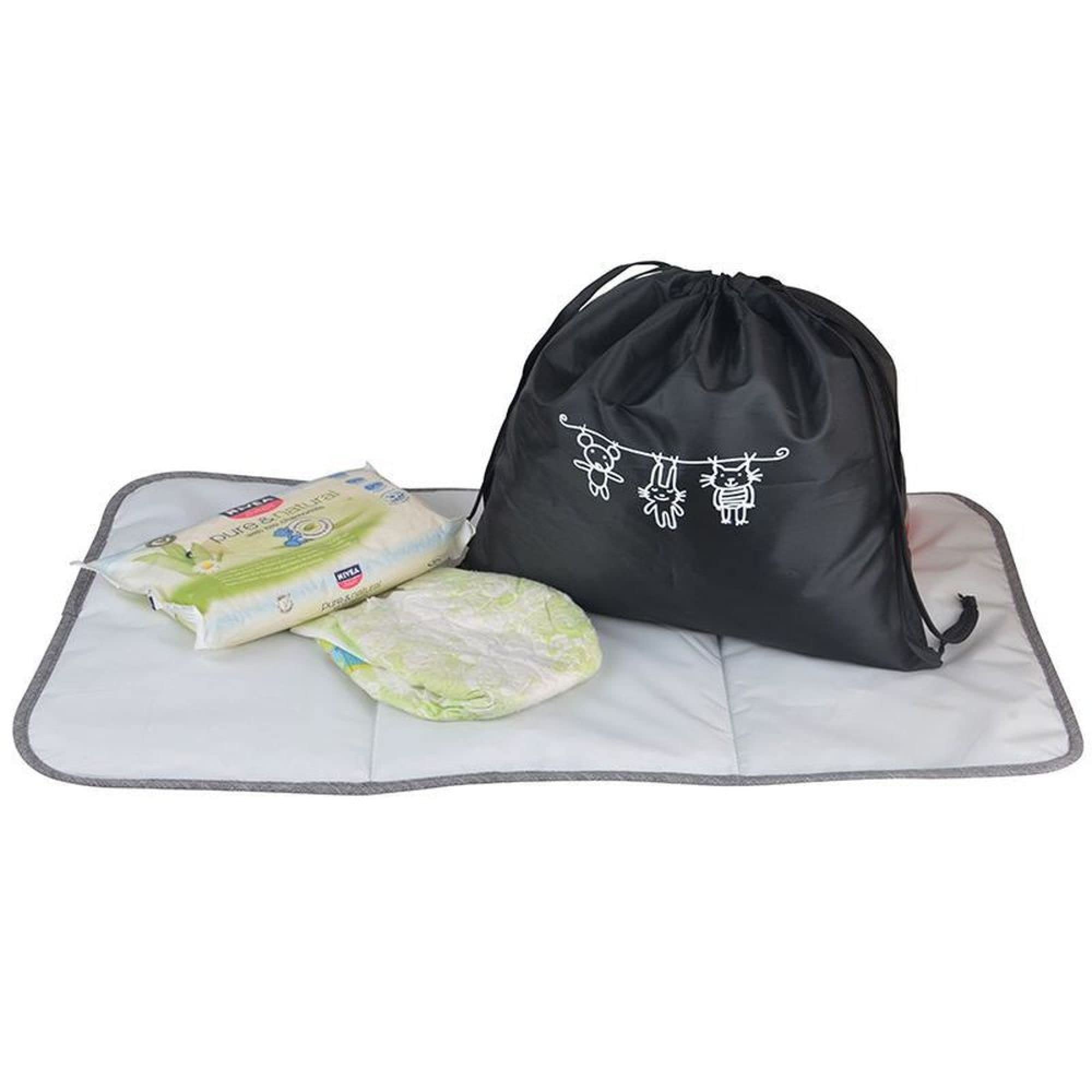 Sac à langer Baby On Board - Titou Moonlight (Marin/Cognac) avec Tapis à Langer Inclus et Compartiments Multiples